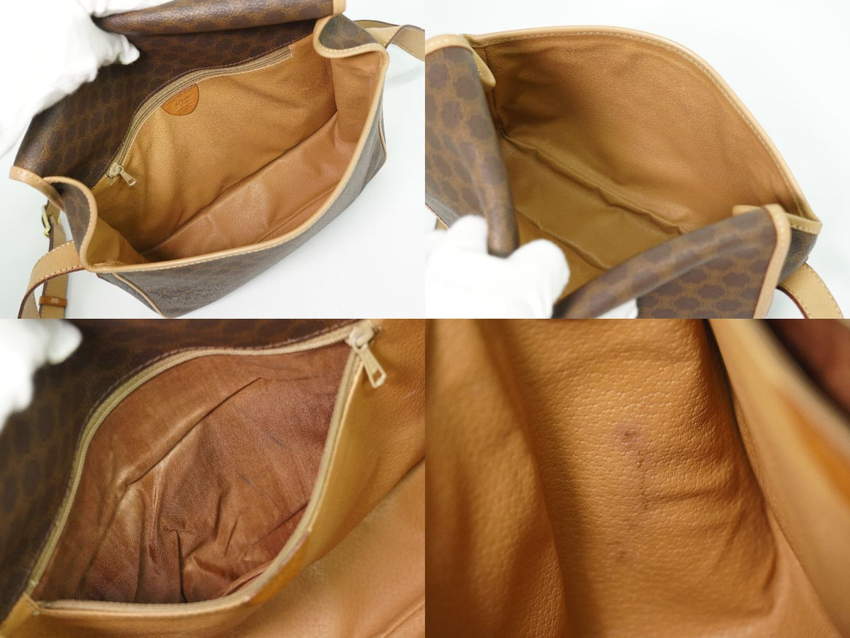 Celine Macadam Shoulder Bag Pochette Brown — view 8