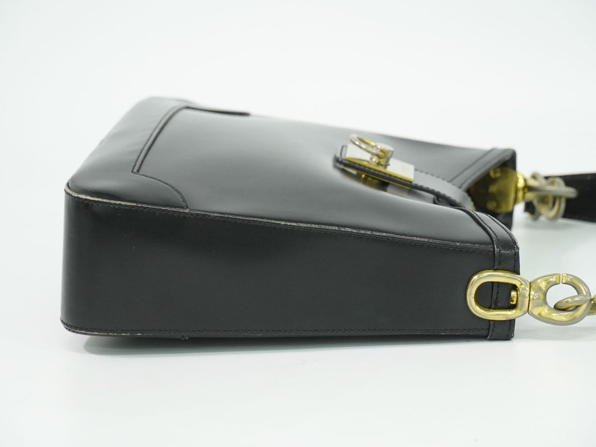 Celine Leather Shoulder Bag Black — view 4