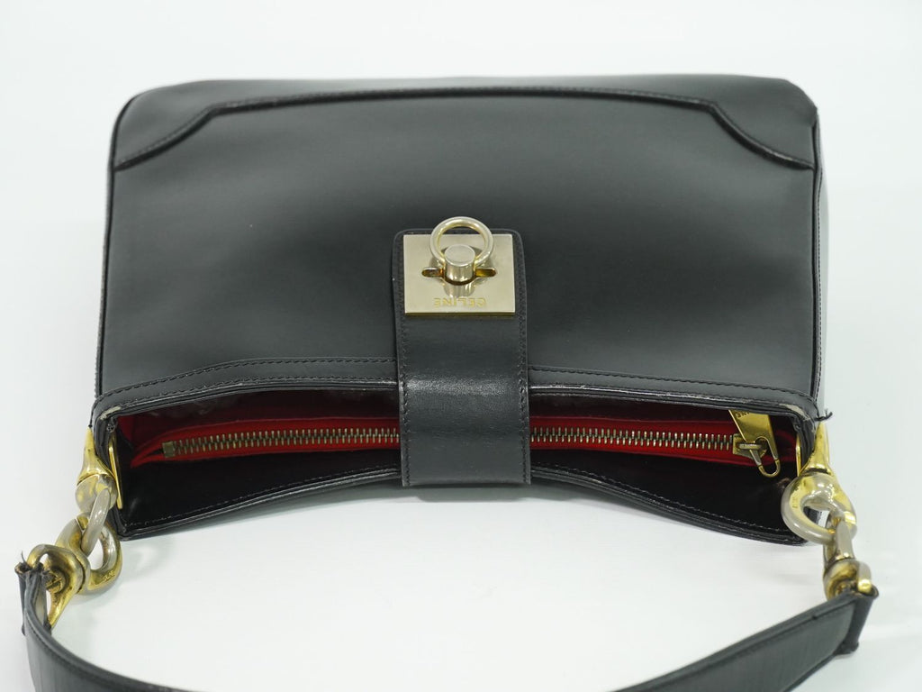 Celine Leather Shoulder Bag Black — view 5