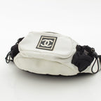 Chanel Sports Nylon Belt Bag Waist Pouch White Black — view 5