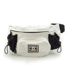 Chanel Sports Nylon Belt Bag Waist Pouch White Black