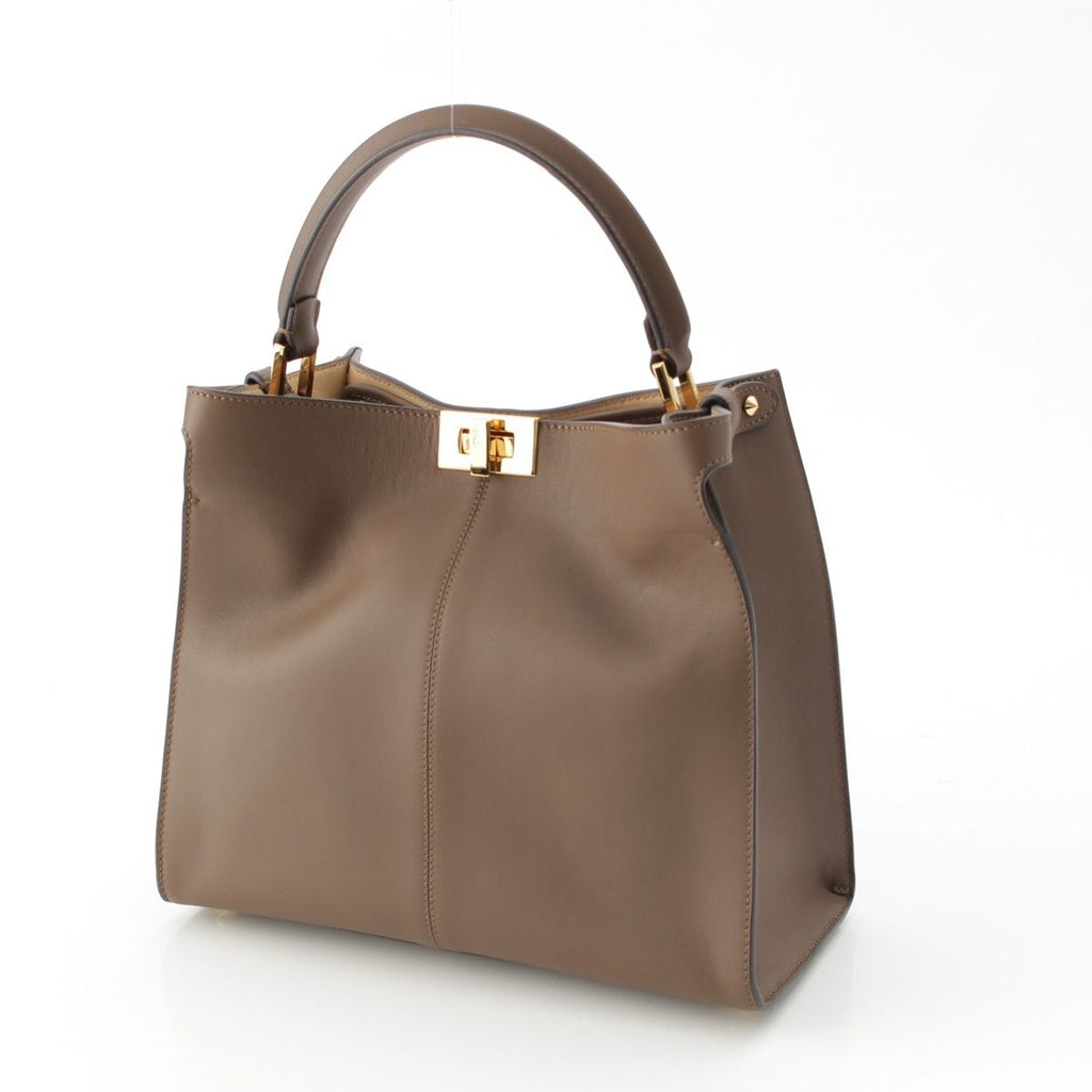 Fendi Peekaboo X-lite Medium Leather 2-Way Handbag Brown — view 2