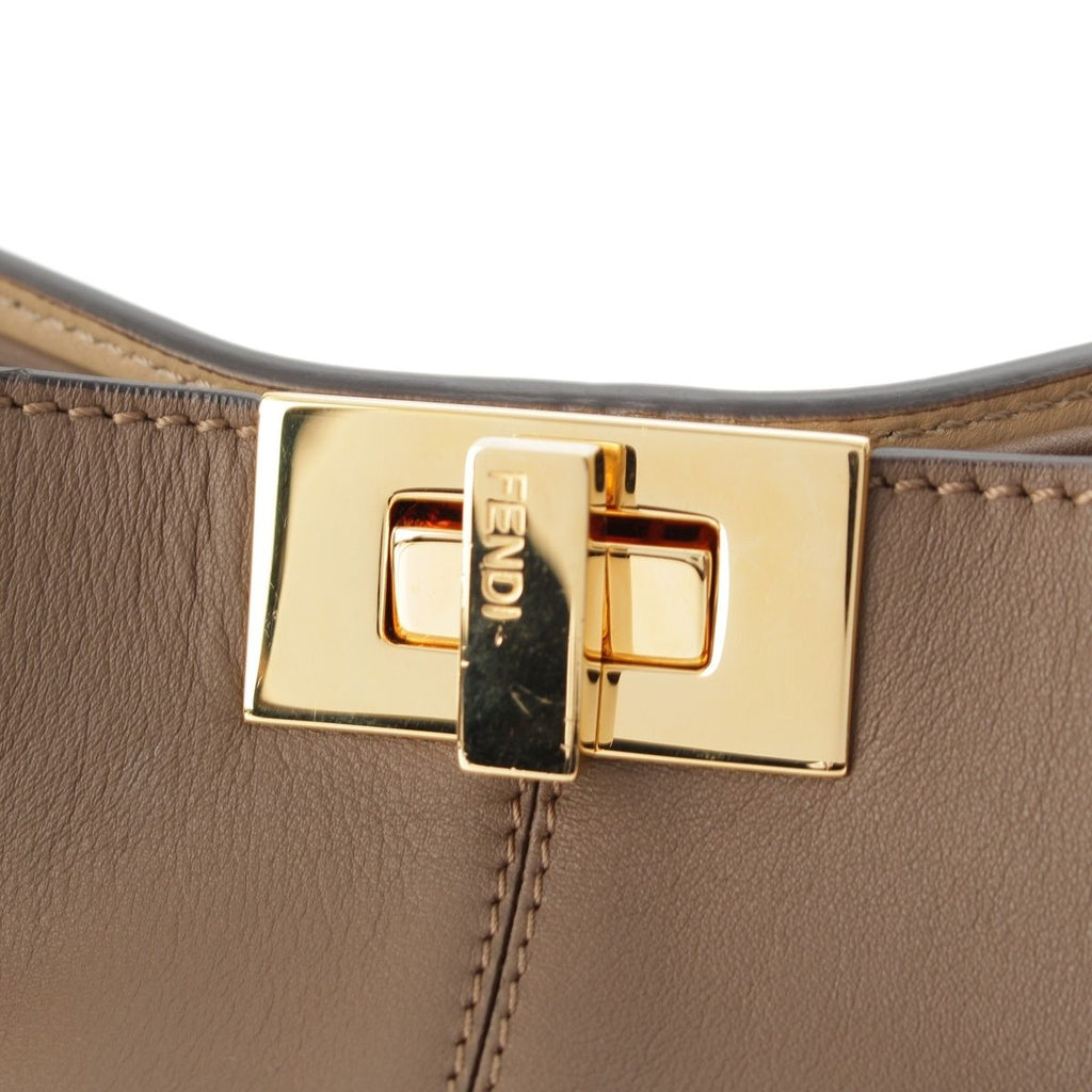 Fendi Peekaboo X-lite Medium Leather 2-Way Handbag Brown — view 8