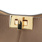 Fendi Peekaboo X-lite Medium Leather 2-Way Handbag Brown — view 8