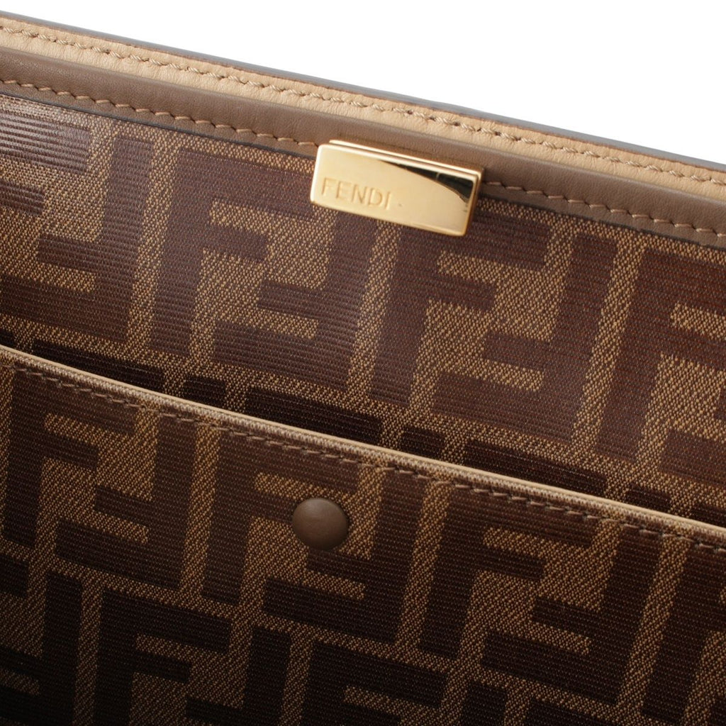 Fendi Peekaboo X-lite Medium Leather 2-Way Handbag Brown — view 7
