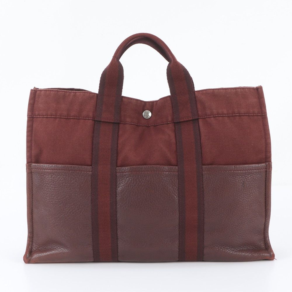 Hermes Fourre Tout MM Leather Tote Bag Shoulder Business Document