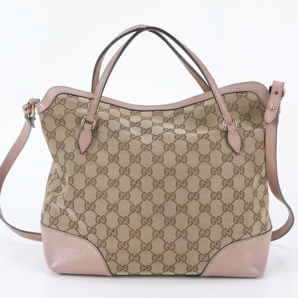 Gucci GG Canvas Bree Leather 2-Way Shoulder Bag Crossbody Hand — view 4