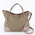 Gucci GG Canvas Bree Leather 2-Way Shoulder Bag Crossbody Hand