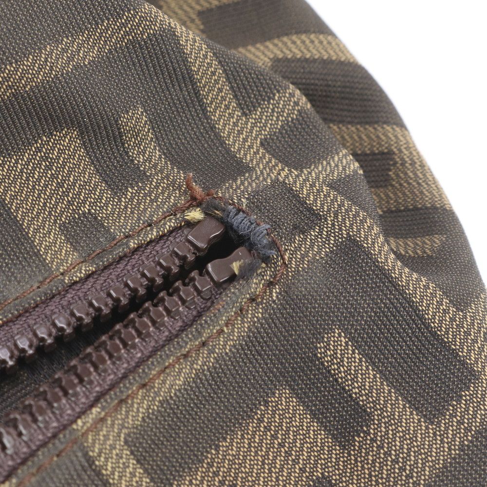 Fendi FF Zucca Leather Handbag Tote Brown — view 8