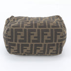 Fendi FF Zucca Leather Handbag Tote Brown — view 6