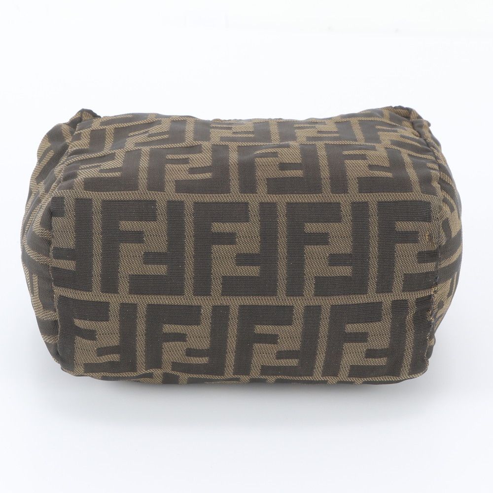 Fendi FF Zucca Leather Handbag Tote Brown — view 6