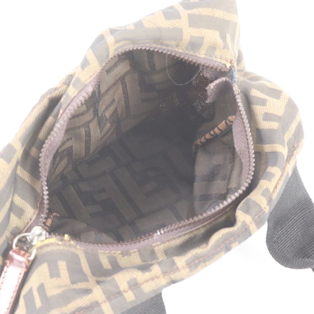 Fendi FF Zucca Leather Handbag Tote Brown — view 7