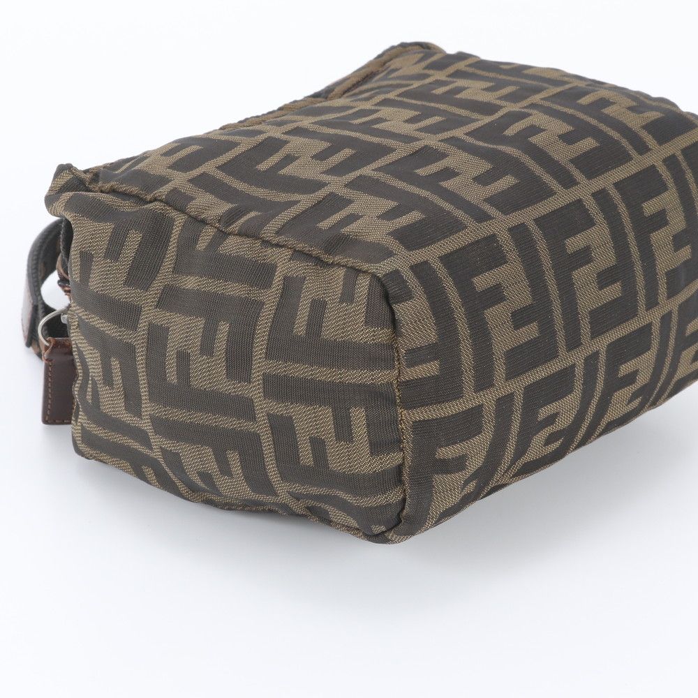 Fendi FF Zucca Leather Handbag Tote Brown — view 5