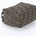 Fendi FF Zucca Leather Handbag Tote Brown — view 5