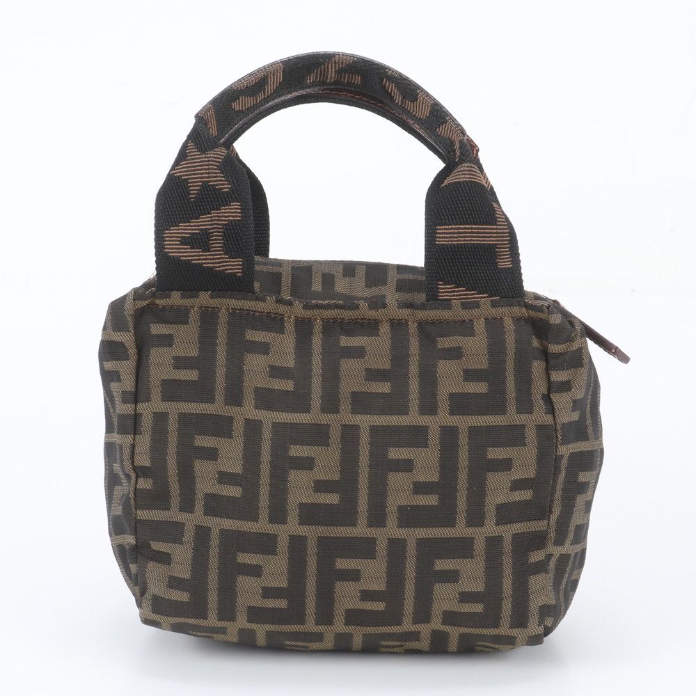 Fendi FF Zucca Leather Handbag Tote Brown — view 3