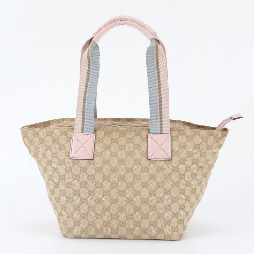 Gucci GG Canvas Leather Tote Bag Shoulder Hand Beige — view 3