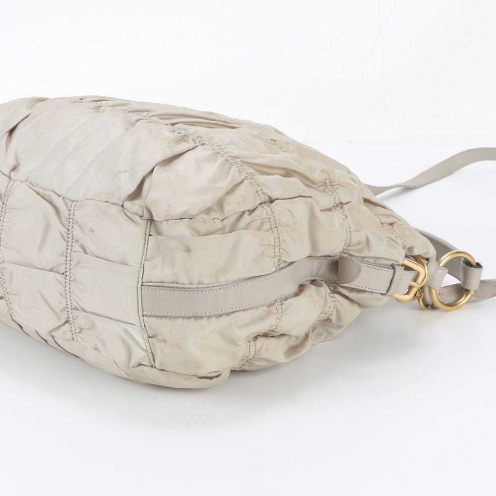 Prada Tessuto Nylon Gathered Triangle Logo Leather 2-Way Shoulder Bag — view 5