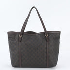 Gucci GG Supreme Leather Tote Bag Shoulder Hand Brown