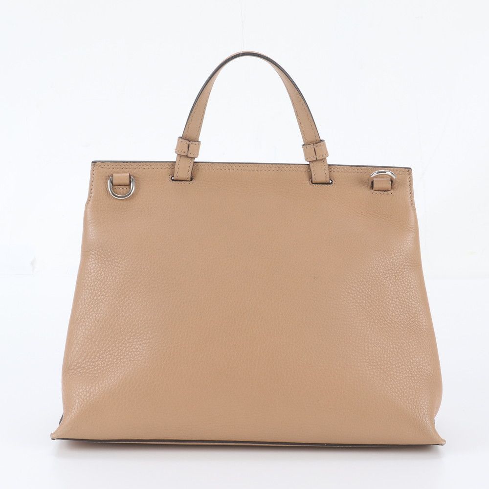 Gucci Bamboo Leather Handbag Tote Beige — view 3