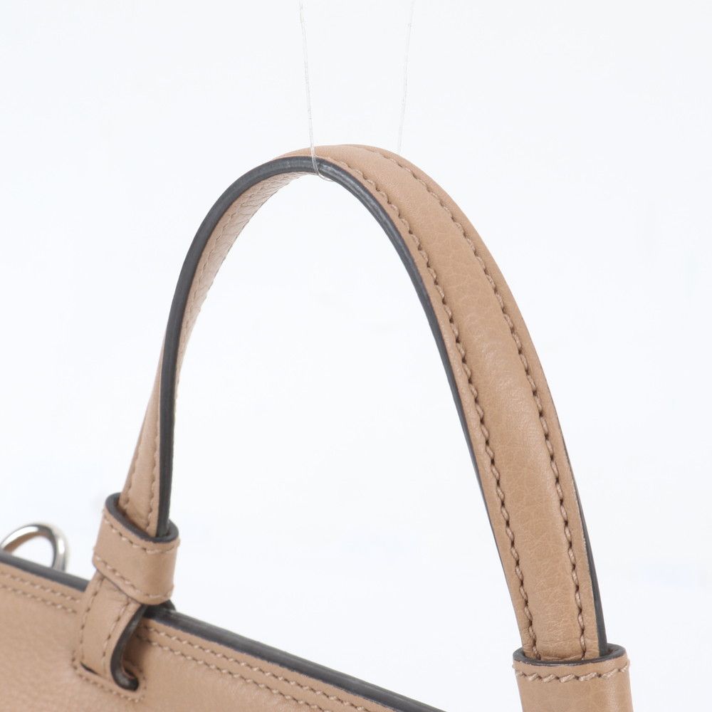 Gucci Bamboo Leather Handbag Tote Beige — view 2