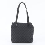 Gucci GG Canvas Leather Tote Bag Shoulder Hand Black — view 3