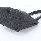 Gucci GG Canvas Leather Tote Bag Shoulder Hand Black — view 4