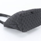 Gucci GG Canvas Leather Tote Bag Shoulder Hand Black — view 5