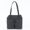 Gucci GG Canvas Leather Tote Bag Shoulder Hand Black