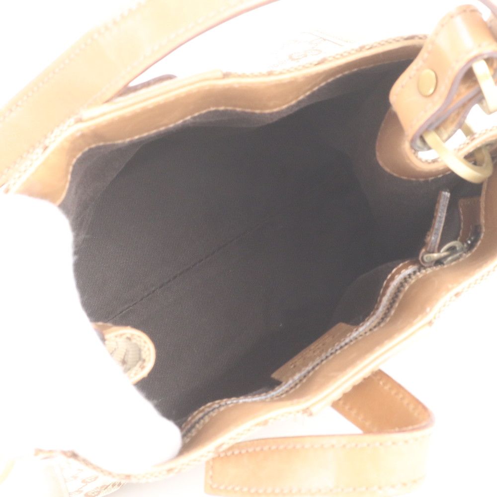 Gucci GG Canvas Leather Shoulder Bag Tote Hand Brown — view 7