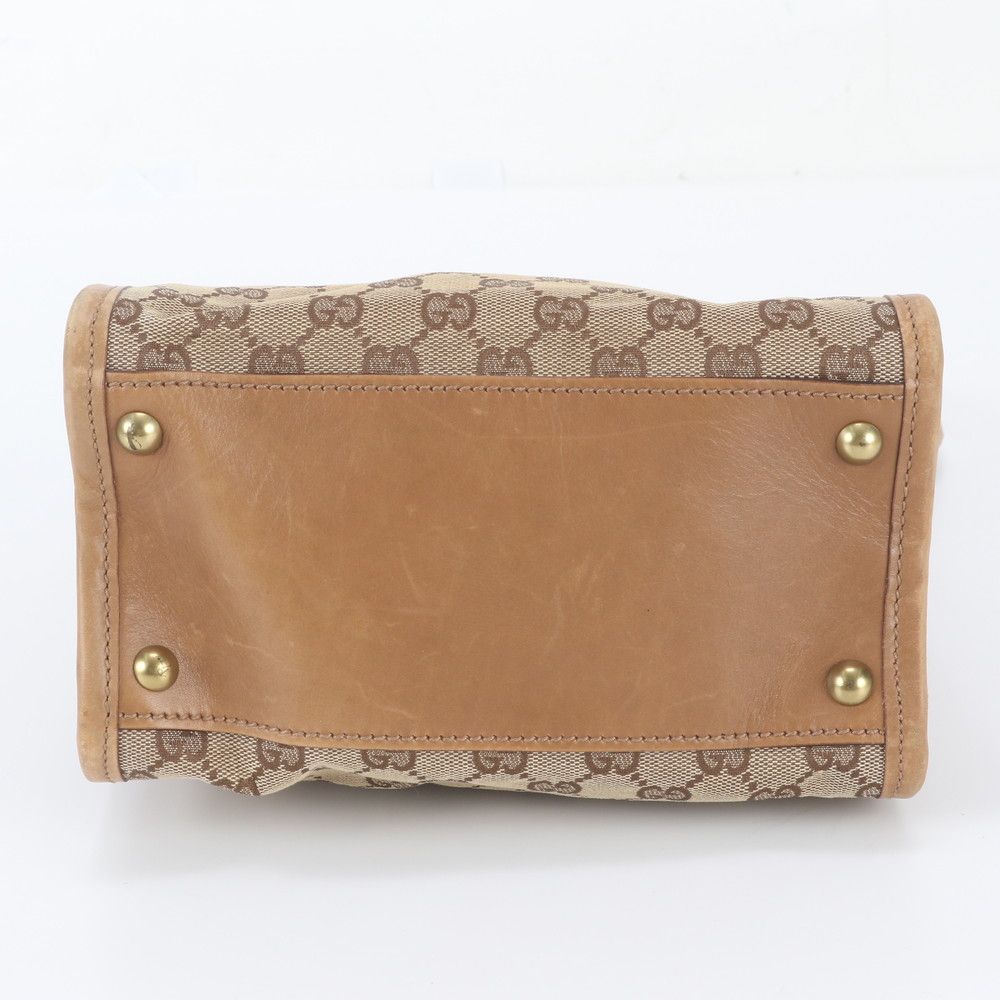 Gucci GG Canvas Leather Shoulder Bag Tote Hand Brown — view 6