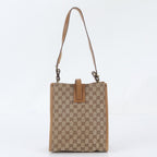 Gucci GG Canvas Leather Shoulder Bag Tote Hand Brown — view 3