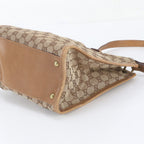 Gucci GG Canvas Leather Shoulder Bag Tote Hand Brown — view 4