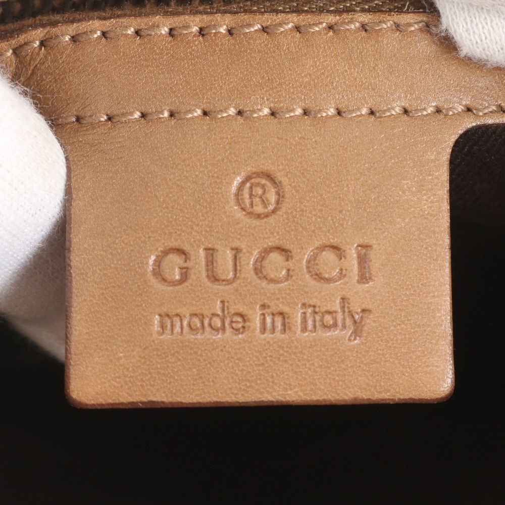 Gucci GG Canvas Leather Shoulder Bag Tote Hand Brown — view 8