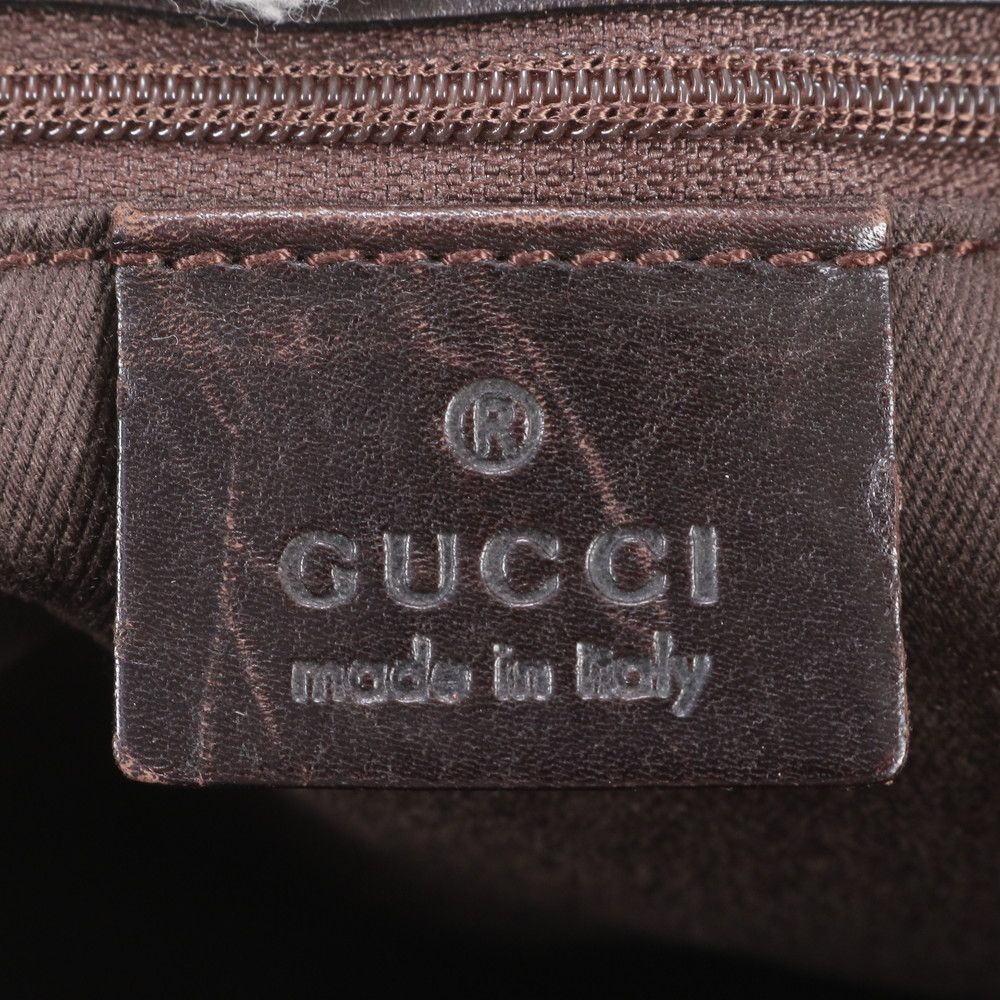 Gucci Leather Tote Bag Shoulder Hand Brown — view 8