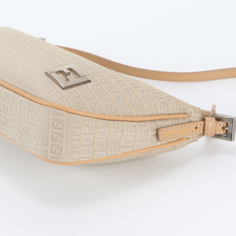 Fendi FF Zucchino Leather Shoulder Bag Pouch — view 4