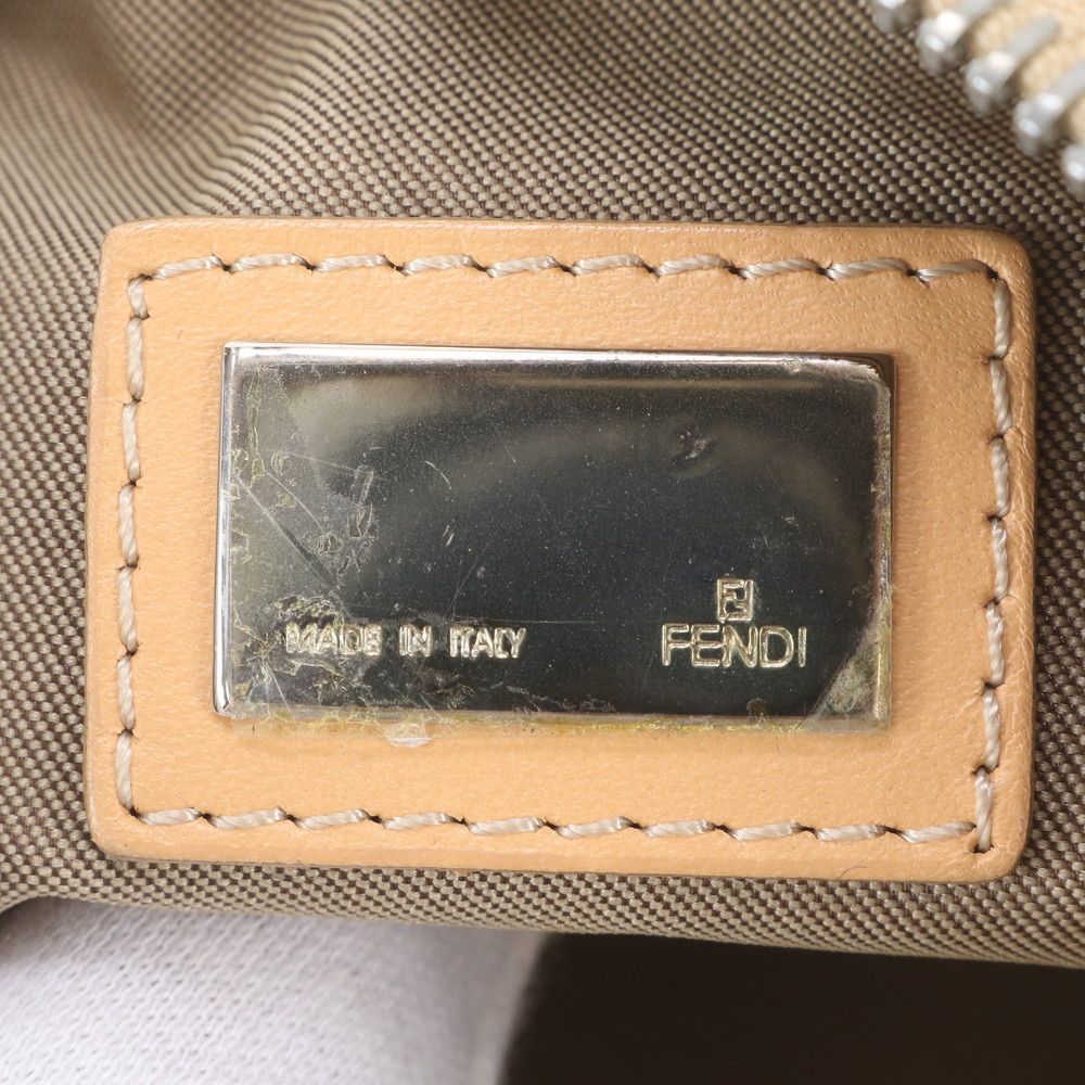 Fendi FF Zucchino Leather Shoulder Bag Pouch — view 8