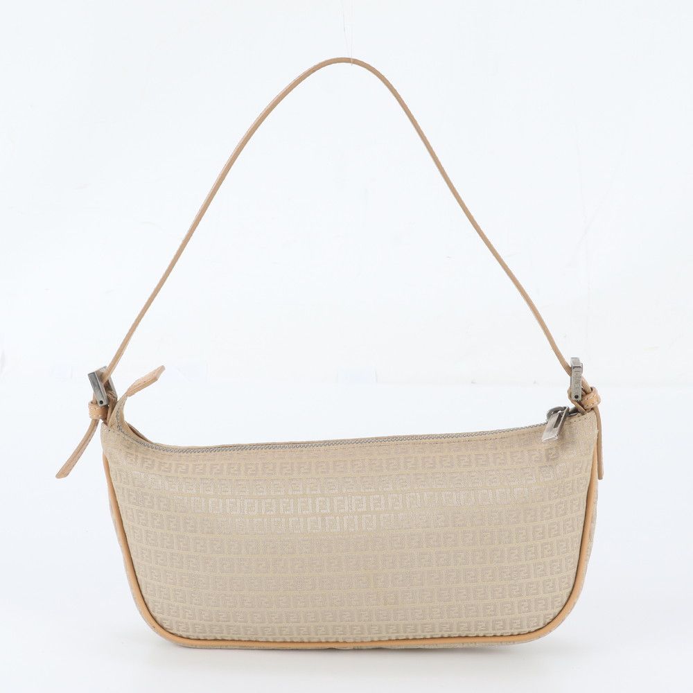 Fendi FF Zucchino Leather Shoulder Bag Pouch — view 3