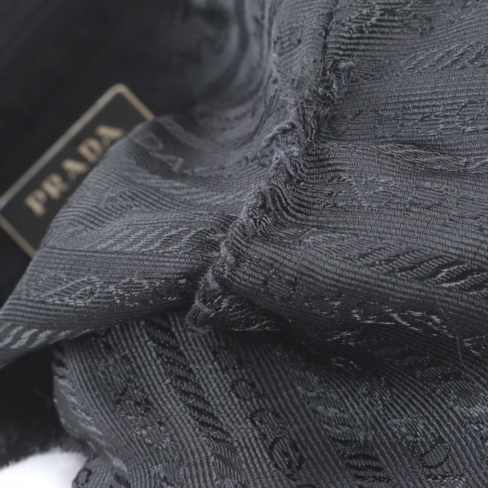 Prada Tessuto Nylon Triangle Logo Leather Shoulder Bag Crossbody Messenger Black — view 8