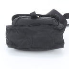 Prada Tessuto Nylon Triangle Logo Leather Shoulder Bag Crossbody Messenger Black — view 6