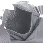Prada Tessuto Nylon Triangle Logo Leather Shoulder Bag Crossbody Messenger Black — view 7