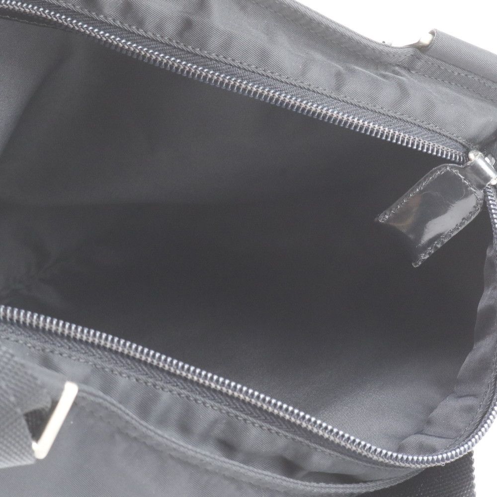 Prada Tessuto Nylon Triangle Logo Leather Shoulder Bag Crossbody Messenger — view 7
