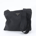 Prada Tessuto Nylon Triangle Logo Leather Shoulder Bag Crossbody Messenger