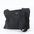 Prada Tessuto Nylon Triangle Logo Leather Shoulder Bag Crossbody Messenger