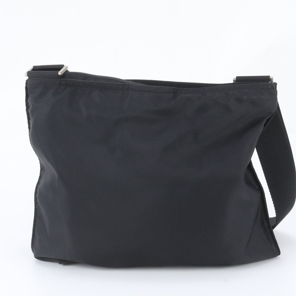 Prada Tessuto Nylon Triangle Logo Leather Shoulder Bag Crossbody Messenger — view 3