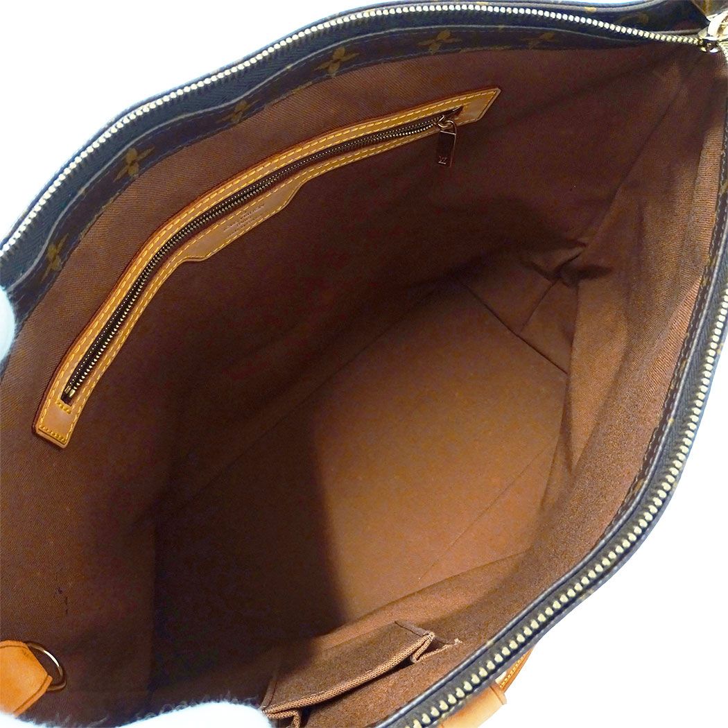 Louis Vuitton Tote Monogram Canvas Cabas Mezzo Brown Handbag Zipper Type — view 5
