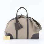 Prada Leather Canvas 2-Way Boston Bag