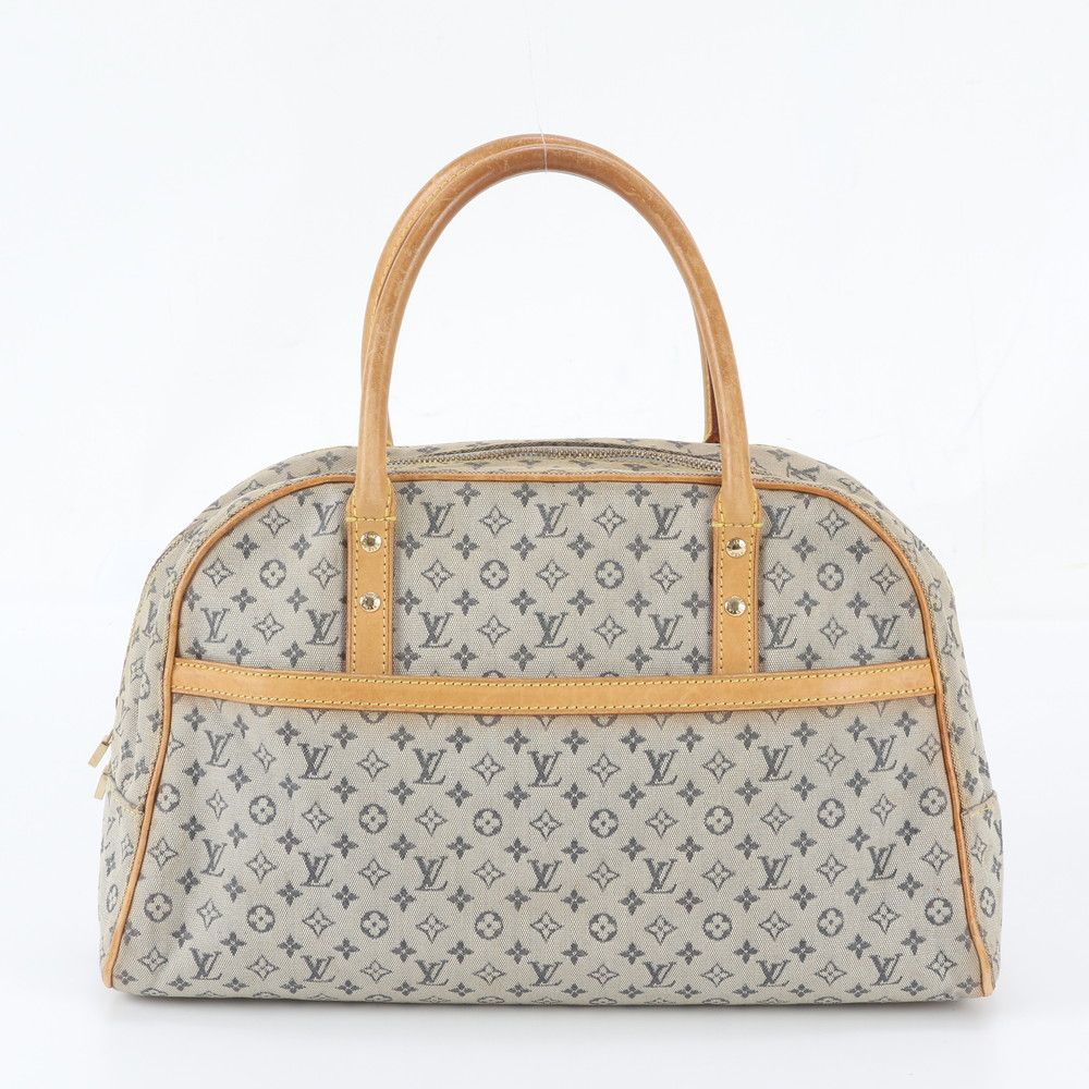 Louis Vuitton Monogram Mini Marie Blue Leather Canvas Handbag Tote