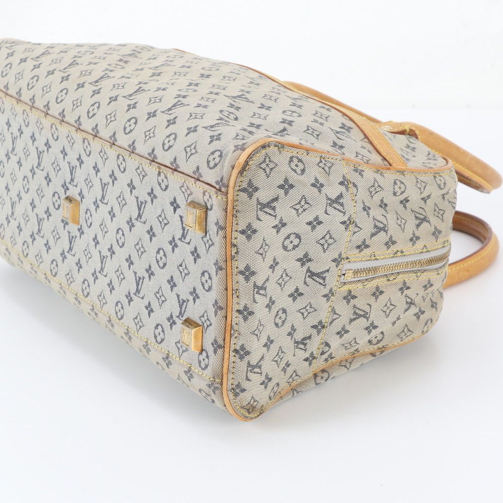 Louis Vuitton Monogram Mini Marie Blue Leather Canvas Handbag Tote — view 4