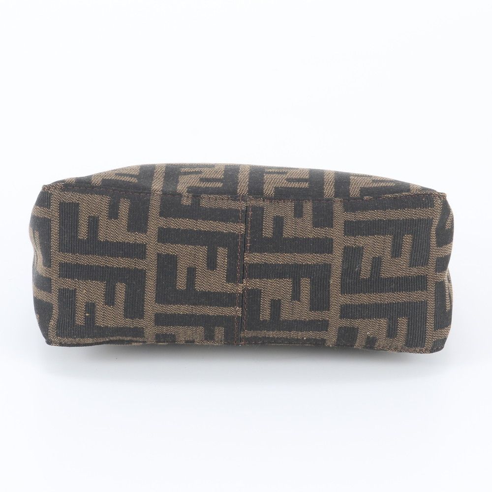 Fendi Zucca Pouch FF Leather Canvas Handbag — view 5
