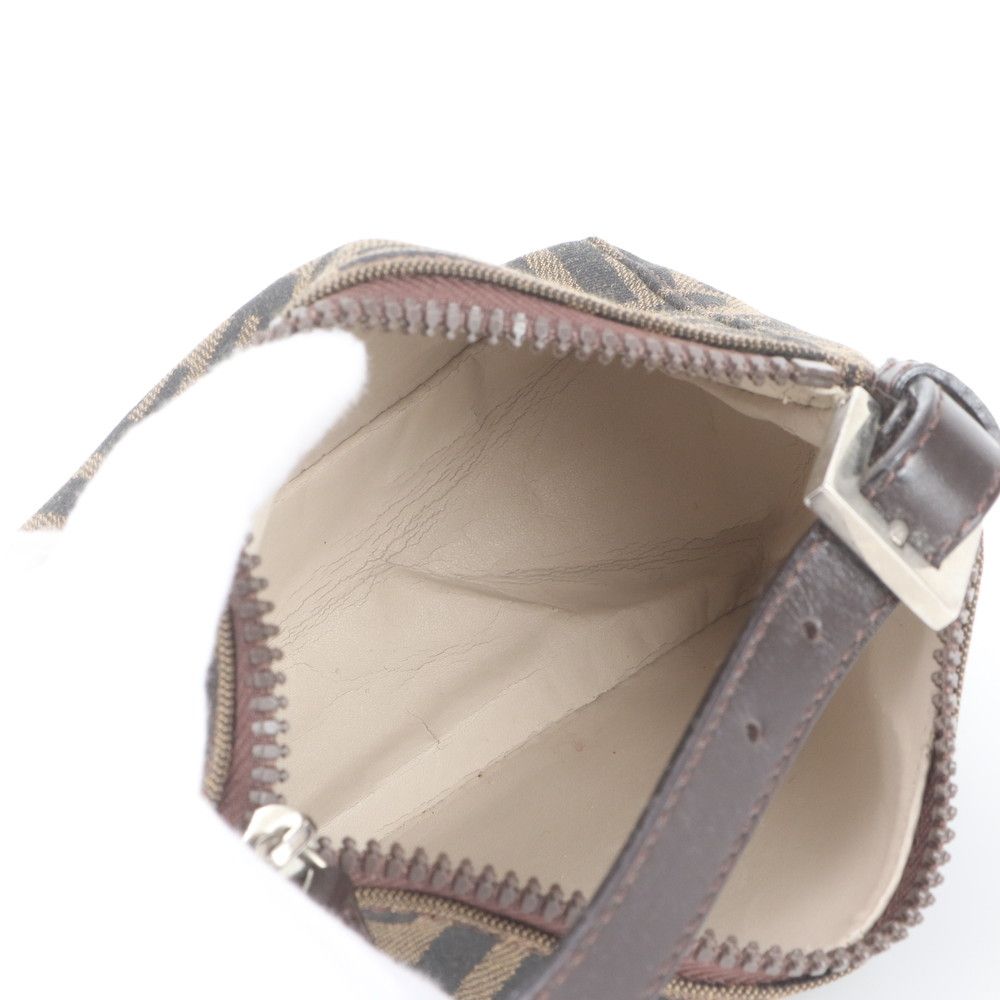 Fendi Zucca Pouch FF Leather Canvas Handbag — view 6